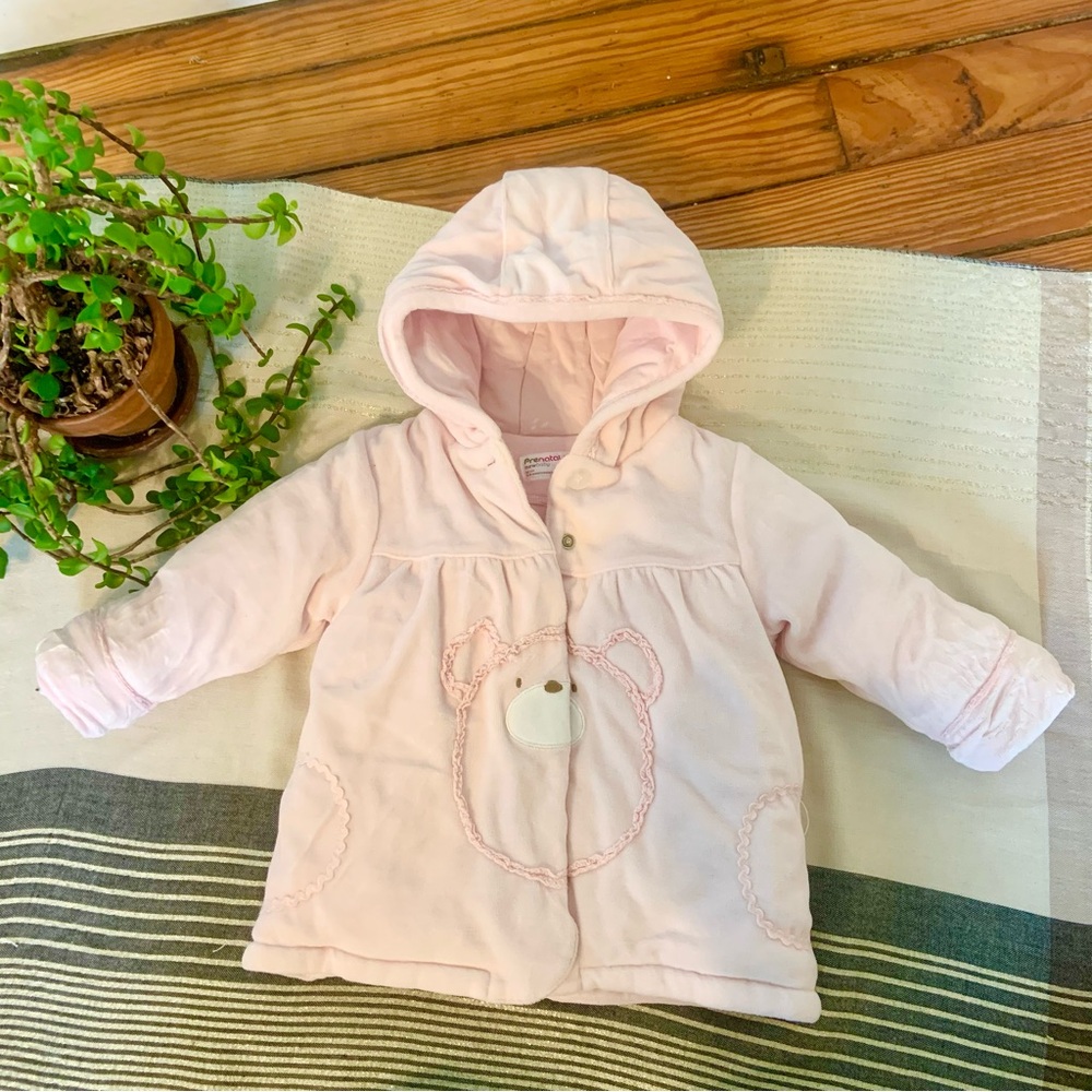 Italian Designer Puffy Baby Coat with Bear Embroidery
